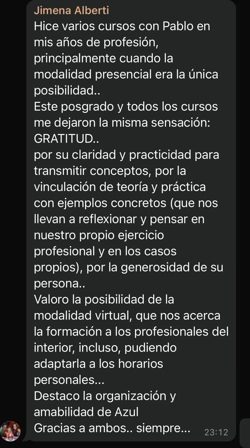 Reseña de una alumna del posgrado
