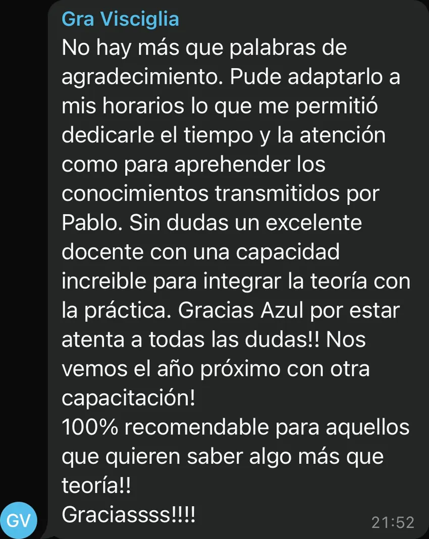 Reseña de una alumna del posgrado