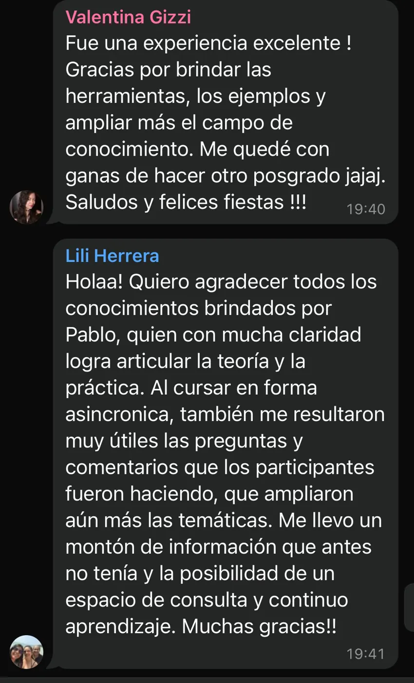 Reseña de una alumna del posgrado