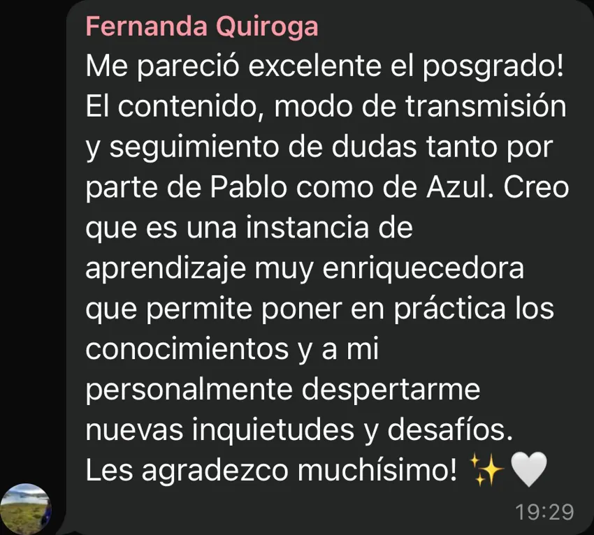 Reseña de una alumna del posgrado