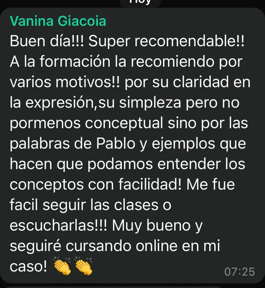 Reseña de una alumna del posgrado