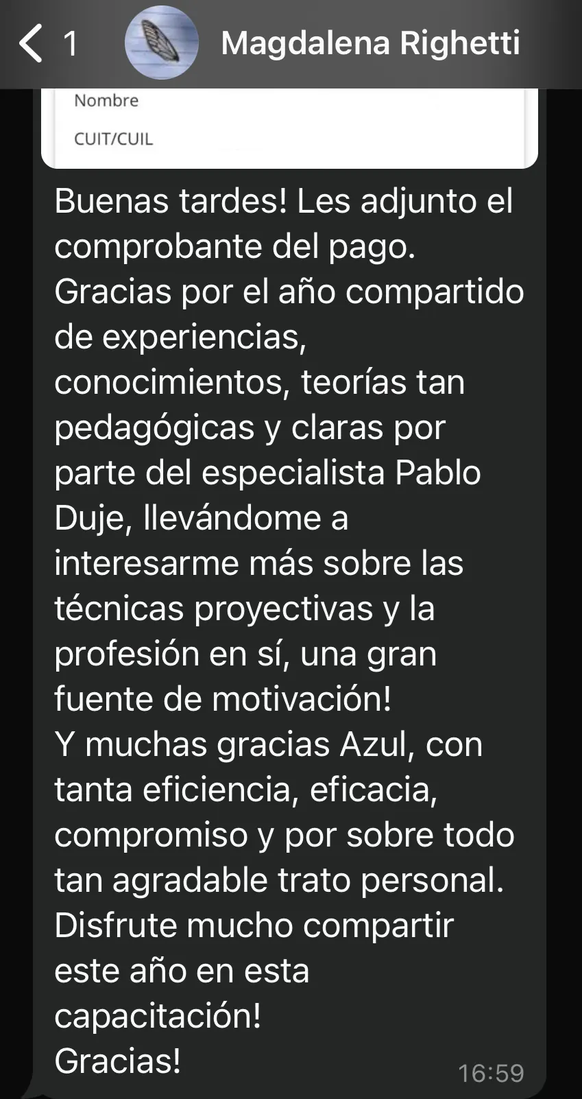 Reseña de una alumna del posgrado