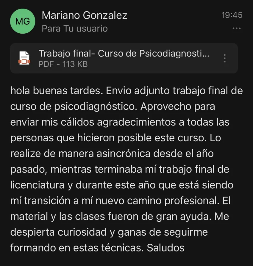 Reseña de una alumna del posgrado