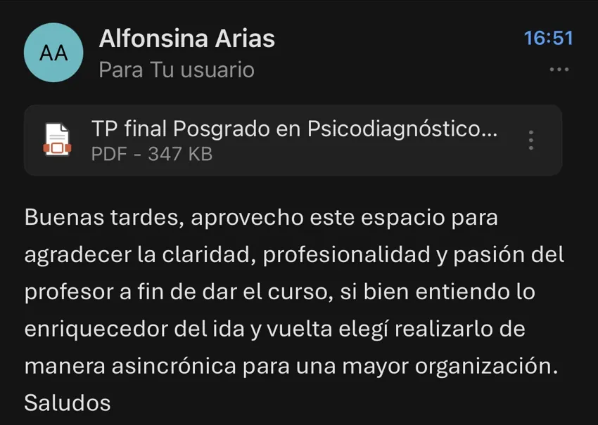 Reseña de una alumna del posgrado