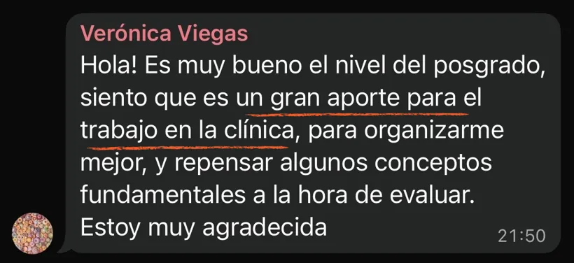 Reseña: el posgrado es un aporte para el trabajo en la clínica