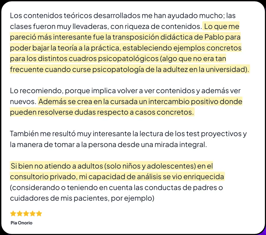 Reseña escrita por la colega Pía Onorio sobre el trabajo con niños y adolescentes